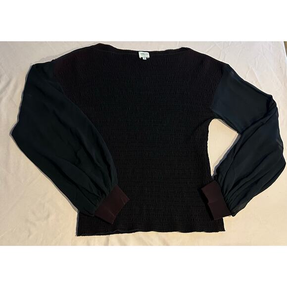 ARMANI COLLEZIONI women’s Size 12 made in Italy Black w/ Sheer Sleeves evening - Picture 1 of 9